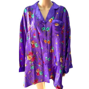 VTG Boho Amilano Intimates Floral Lightweight Casual Top Blouse Women Plus Sz 2X